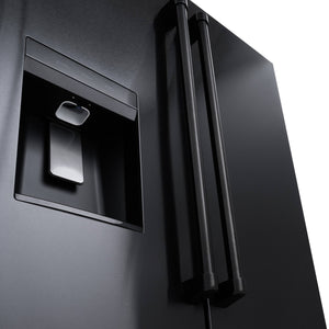 ZLINE KITCHEN & BATH Standard-Depth 28.9-cu ft 3 -Door French Door Refrigerator with Ice Maker with Water and Ice Dispenser ( Black Stainless Steel with Black Stainless Steel Handle ) ENERGY STAR Certified