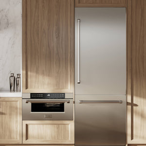ZLINE KITCHEN & BATH Built-In 16.1-cu ft Counter-Depth Built-In Bottom-Freezer Refrigerator with Ice Maker ( Stainless Steel ) ENERGY STAR Certified