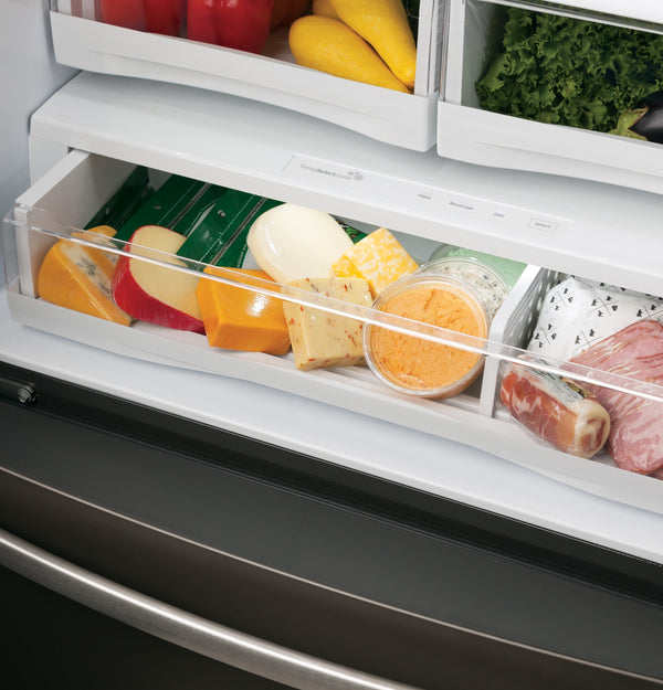 GE Profile Counter-Depth 23.1-cu ft 3 -Door French Door Refrigerator with Ice Maker with Water Dispenser ( Stainless Steel ) ENERGY STAR Certified