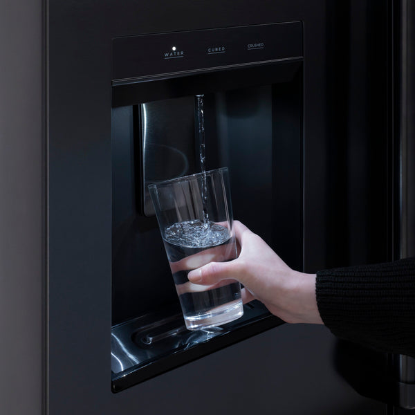 ZLINE KITCHEN & BATH Standard-Depth 28.9-cu ft 3 -Door French Door Refrigerator with Ice Maker with Water and Ice Dispenser ( Black Stainless Steel with Black Stainless Steel Handle ) ENERGY STAR Certified