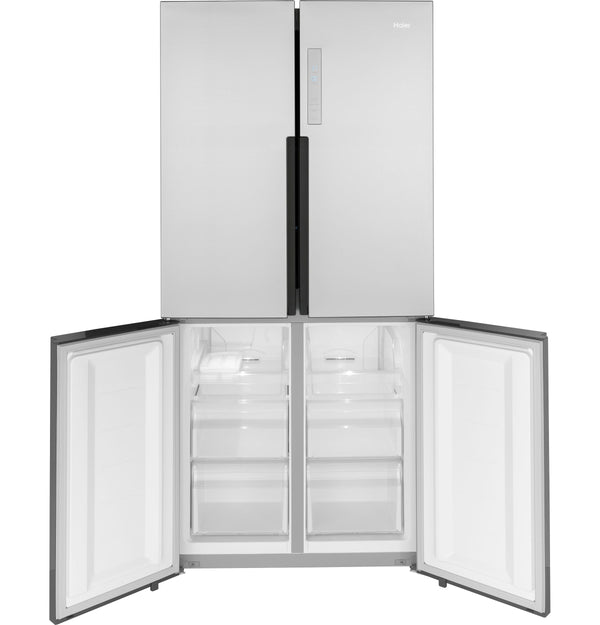 Haier 16.8-Cu. Feet Counter-Depth Bottom-Freezer Refrigerator Ice Maker Optional (sold separately) ( Stainless ) ENERGY STAR Certified