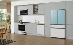 Samsung Bespoke Standard-Depth Beverage Center 28.8-cu ft 4 -Door Smart Compatible French Door Refrigerator with Dual Ice Maker with Water Dispenser and Door within Door ( Morning Blue with White Glass Panels ) ENERGY STAR Certified