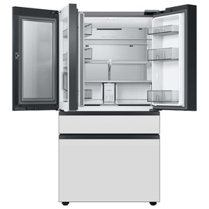 Samsung Bespoke Standard-Depth Beverage Center 28.8-cu ft 4 -Door Smart Compatible French Door Refrigerator with Dual Ice Maker with Water Dispenser and Door within Door ( Morning Blue with White Glass Panels ) ENERGY STAR Certified