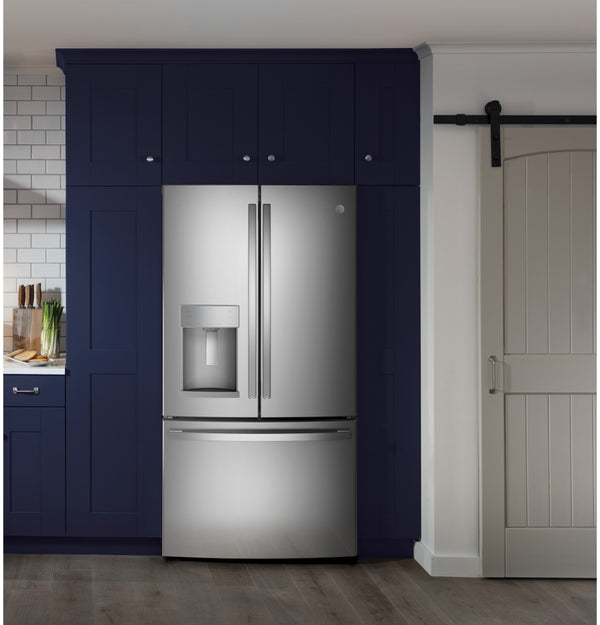 GE Standard-Depth 27.7-cu ft 3 -Door French Door Refrigerator with Ice Maker with Water and Ice Dispenser ( Stainless Steel ) ENERGY STAR Certified