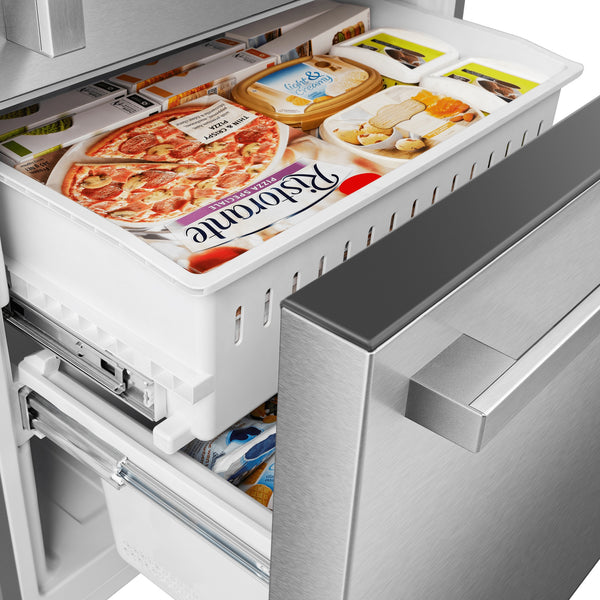 Hisense 17.2-cu ft Counter-Depth Bottom-Freezer Refrigerator Fingerprint Resistant Stainless Steel ) ENERGY STAR Certified