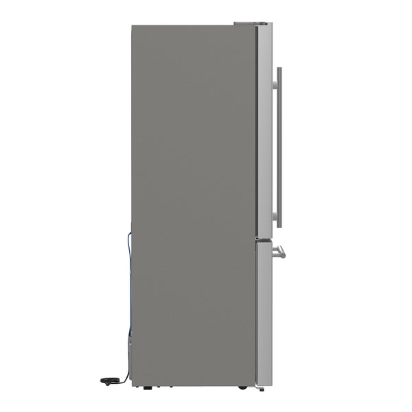 FORNO Milano Espresso 17.2-cu ft Counter-Depth Bottom-Freezer Refrigerator with Ice Maker ( Stainless steel ) ENERGY STAR Certified