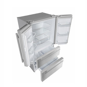 FORNO Standard-Depth Moena 19.26-cu ft 4 -Door Built-In French Door Refrigerator with Ice Maker with Ice Dispenser ( Stainless steel )