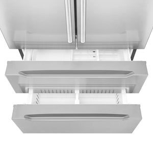 Cosmo Counter-Depth 22.5-cu ft 4 -Door French Door Refrigerator with Ice Maker ( Stainless Steel ) ENERGY STAR Certified