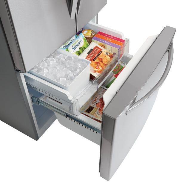 LG Standard-Depth 21.8-cu ft 3 -Door French Door Refrigerator with Ice Maker with Water and Ice Dispenser ( Stainless Steel ) ENERGY STAR Certified