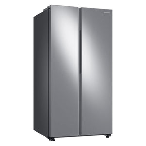 Samsung 28-cu ft Side-by-Side Refrigerator Smart Compatible with Ice Maker with Ice Dispenser ( Fingerprint Resistant Stainless Steel )