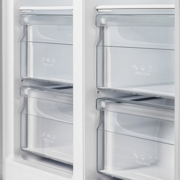 FORNO Salerno Espresso 15.62-cu ft Counter-Depth Side-by-Side Refrigerator ( White )