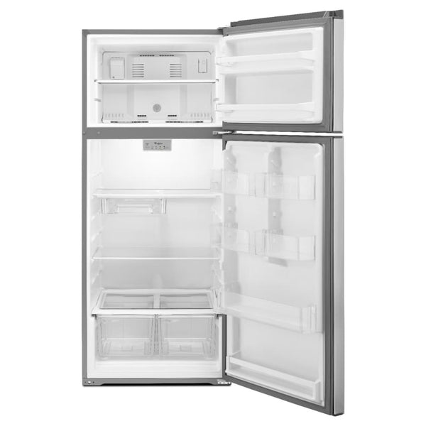 Whirlpool Flexible Storage Bin 17.6-cu ft Top-Freezer Refrigerator ( Monochromatic Stainless Steel )