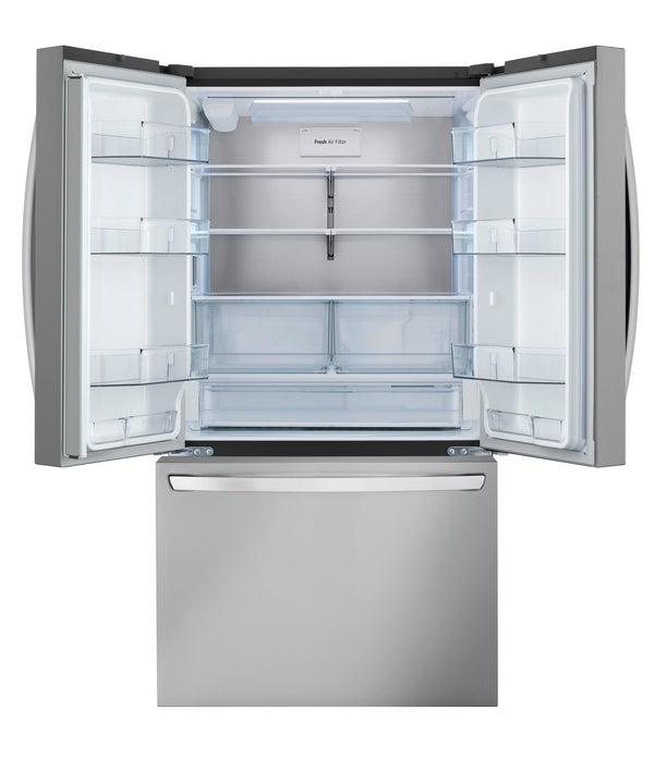 LG Counter-Depth MAX 26.5-cu ft 3 -Door Smart Compatible French Door Refrigerator with Ice Maker with Water Dispenser ( Stainless Steel ) ENERGY STAR Certified