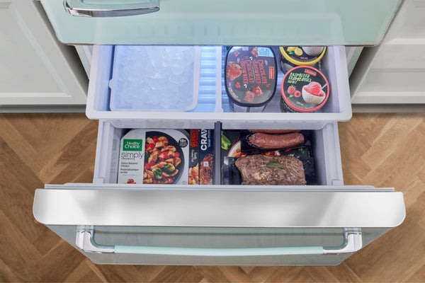 UNIQUE Classic Retro 17.7-cu ft Counter-Depth Bottom-Freezer Refrigerator with Ice Maker ( Summer Mint Green ) ENERGY STAR Certified