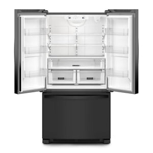 Whirlpool Counter-Depth 20-cu ft 3 -Door French Door Refrigerator with Ice Maker ( Black ) ENERGY STAR Certified