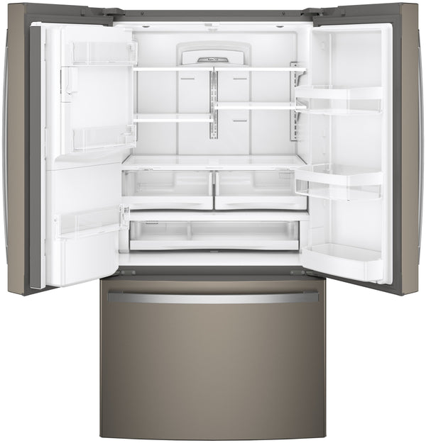GE Standard-Depth 27.8-cu ft 3 -Door French Door Refrigerator with Ice Maker with Water and Ice Dispenser ( Slate ) ENERGY STAR Certified