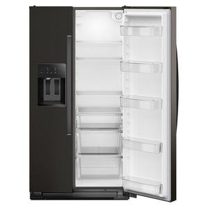 Whirlpool 20.85-cu ft Counter-Depth Side-by-Side Refrigerator with Ice Maker ,Water and Ice Dispenser ( Black Stainless Finish )