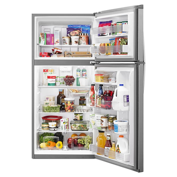 Whirlpool 19.1-cu ft Top-Freezer Refrigerator ( Monochromatic Stainless Steel )