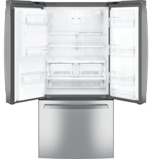 GE Standard-Depth 23.7-cu ft 3 -Door French Door Refrigerator with Ice Maker with Water and Ice Dispenser ( Stainless Steel ) ENERGY STAR Certified