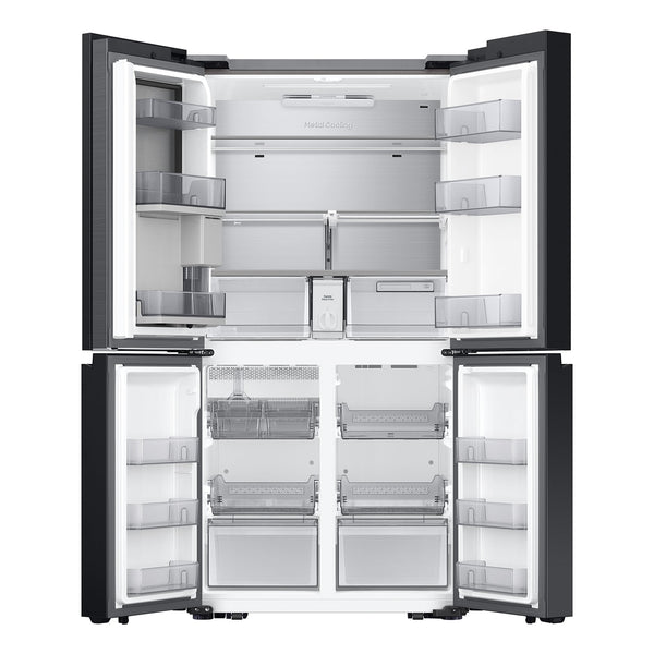Samsung Bespoke Counter-Depth Beverage Center 22.5-cu ft 4 -Door Smart Compatible French Door Refrigerator with Dual Ice Maker with Water Dispenser and Door within Door ( Stainless steel ) ENERGY STAR Certified