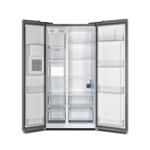FORNO 20-cu ft Counter-Depth Side-by-Side Refrigerator with Ice Maker ,Water and Ice Dispenser ( Stainless Steel ) ENERGY STAR Certified