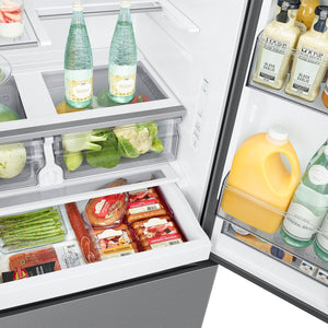 Samsung Counter-Depth Mega Capacity 26.5-cu ft 3 -Door Smart Compatible French Door Refrigerator with Dual Ice Maker ( Fingerprint Resistant Stainless Steel ) ENERGY STAR Certified