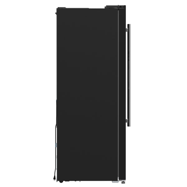 FORNO Salerno 20-cu ft Counter-Depth Side-by-Side Refrigerator with Ice Maker ,Water and Ice Dispenser ( Black ) ENERGY STAR Certified