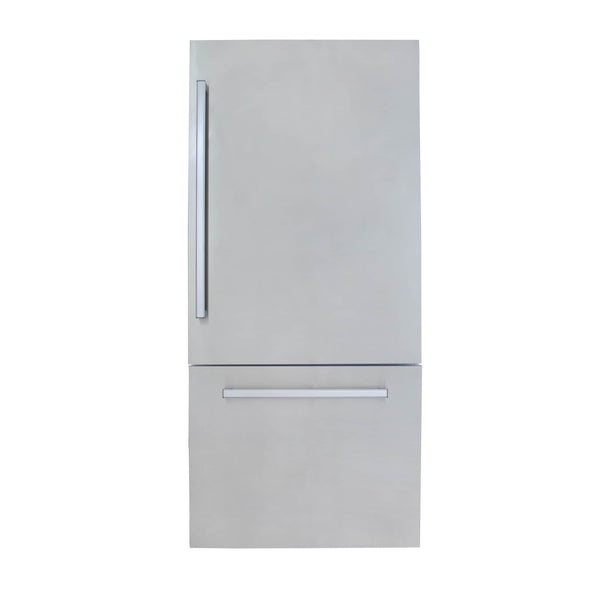 Kucht 19.8-cu ft Counter-Depth Built-In Bottom-Freezer Refrigerator with Ice Maker ( White ) ENERGY STAR Certified