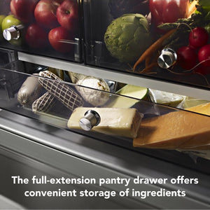KitchenAid Counter-Depth 23.8-cu ft 3 -Door French Door Refrigerator with Ice Maker with Water and Ice Dispenser ( Stainless Steel with PRINTSHIELD Finish )