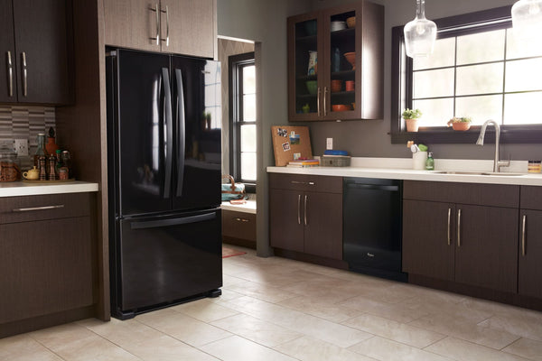 Whirlpool Standard-Depth 22.1-cu ft 3 -Door French Door Refrigerator ( Black ) ENERGY STAR Certified