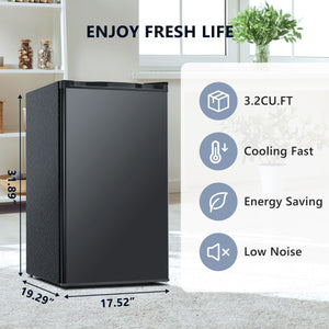 Euhomy  4.4 cu. ft. Black Mini Refrigerator with Freezer