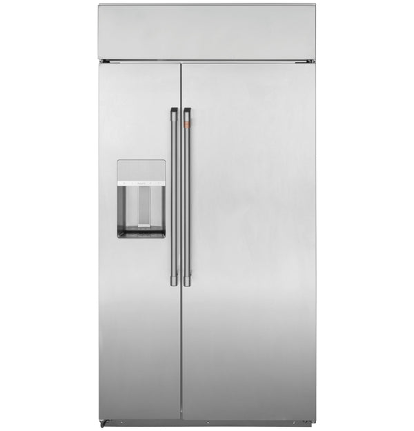 Cafe 24.5-cu ft Counter-Depth Side-by-Side Refrigerator Built-In Smart Compatible with Ice Maker ,Water and Ice Dispenser ( Stainless Steel )