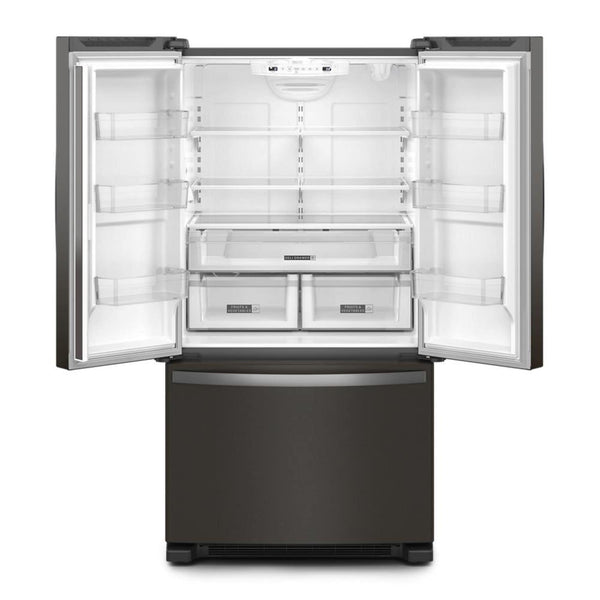 Whirlpool Standard-Depth 25.2-cu ft 3 -Door French Door Refrigerator with Ice Maker ( Fingerprint Resistant Black Stainless Steel ) ENERGY STAR Certified