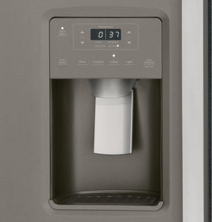 GE 23-cu ft Side-by-Side Refrigerator with Ice Maker ,Water and Ice Dispenser ( Slate )