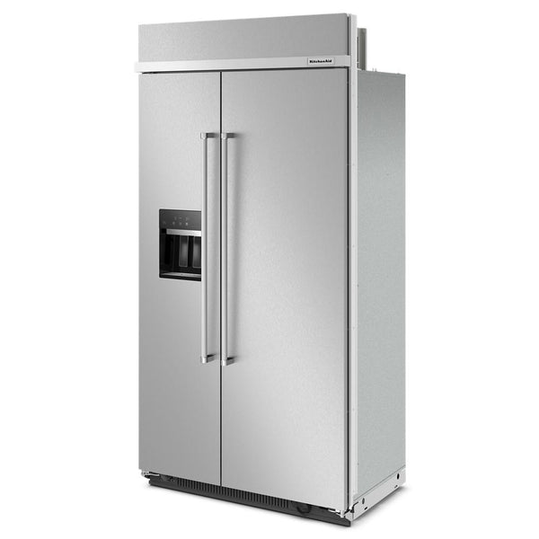 KitchenAid 25.1-cu ft Counter-Depth Side-by-Side Refrigerator Built-In with Ice Maker ,Water and Ice Dispenser ( Stainless Steel with PrintShield Finish ) ENERGY STAR Certified