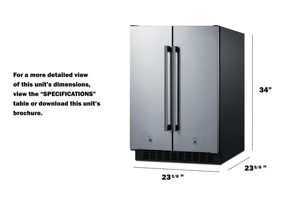Summit Appliance 3.78-cu ft Built-In Mini Fridge with Freezer ( Stainless steel door and black cabinet )
