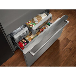 KitchenAid 20.9-cu ft Counter-Depth Built-In Bottom-Freezer Refrigerator with Ice Maker ( Stainless steel ) ENERGY STAR Certified