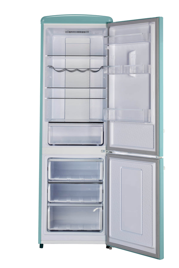 UNIQUE Classic Retro 11.7-cu ft Counter-Depth Bottom-Freezer Refrigerator Ocean Mist Turquoise ) ENERGY STAR Certified