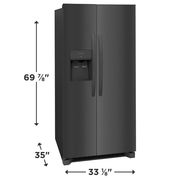 Frigidaire 22.3-cu ft Side-by-Side Refrigerator with Ice Maker ,Water and Ice Dispenser ( Black Stainless Steel ) ENERGY STAR Certified