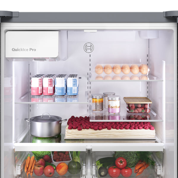 Bosch Fastest Ice Maker Standard-Depth 300 Series 26-cu ft 3 -Door Smart Compatible French Door Refrigerator with Ice Maker with Water and Ice Dispenser ( Stainless Steel ) ENERGY STAR Certified