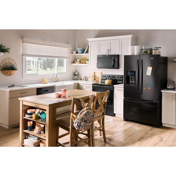 Whirlpool Standard-Depth 24.7-cu ft 3 -Door French Door Refrigerator with Ice Maker with Water and Ice Dispenser ( Black ) ENERGY STAR Certified