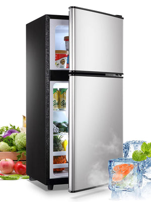 Jeremy Cass 3.5-cu ft Mini Fridge with Freezer ( Silver ) ENERGY STAR