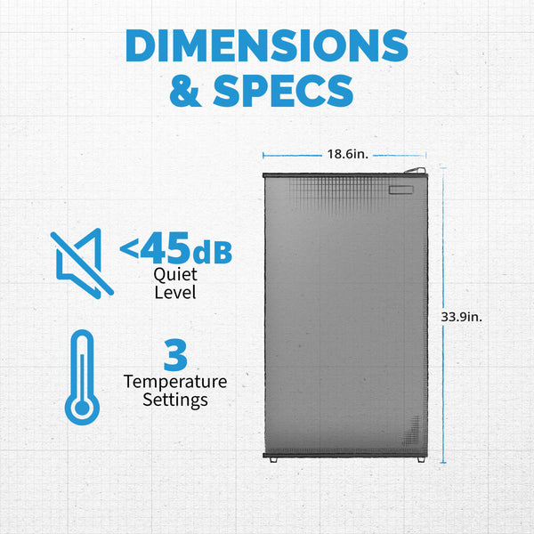 NewAir Mini Fridges 3.3-cu ft Mini Fridge with Freezer ( Gray ) ENERGY STAR