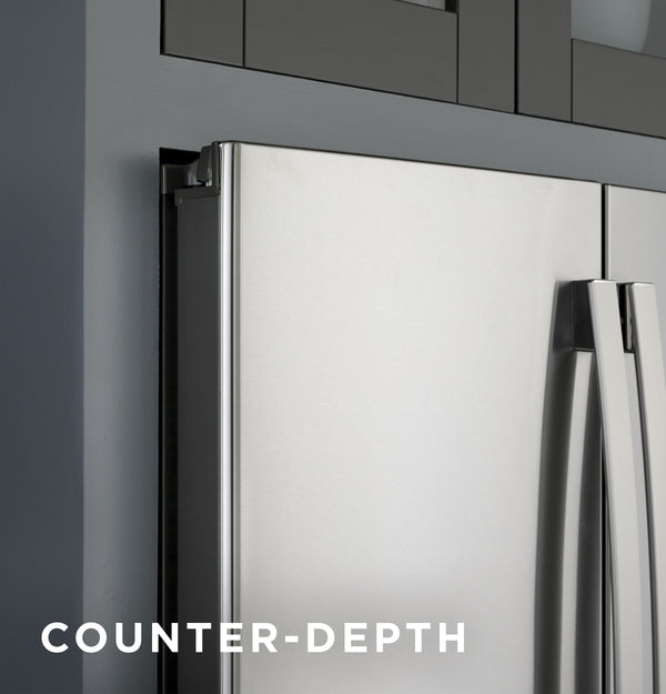 GE Counter-Depth 21.9-cu ft 3 -Door French Door Refrigerator with Ice Maker with Water Dispenser ( Stainless Steel ) ENERGY STAR Certified