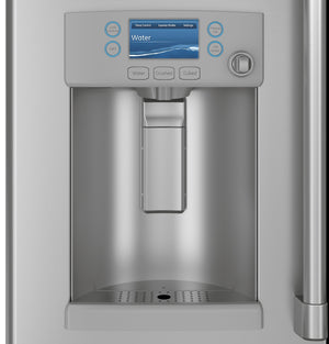 Cafe Counter-Depth Hot Water Dispenser 22.2-cu ft 3 -Door Smart Compatible French Door Refrigerator with Ice Maker with Water and Ice Dispenser ( Stainless Steel ) ENERGY STAR Certified