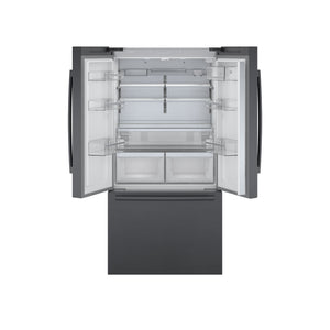 Bosch Counter-Depth 800 Series 21-cu ft 3 -Door French Door Refrigerator with Ice Maker with Water Dispenser ( Black stainless steel ) ENERGY STAR Certified
