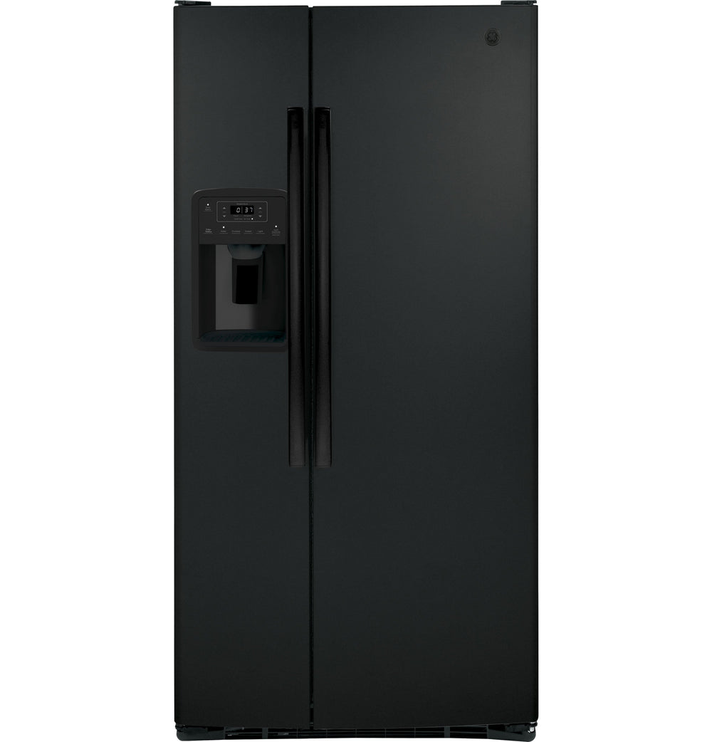 GE 23-cu ft Side-by-Side Refrigerator with Ice Maker ,Water and Ice Dispenser ( Black )
