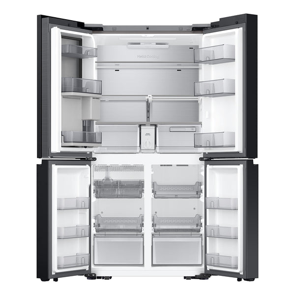 Samsung Bespoke Counter-Depth Family Hub 22.5-cu ft 4 -Door Smart Compatible French Door Refrigerator with Dual Ice Maker with Water Dispenser and Door within Door ( White Glass ) ENERGY STAR Certified