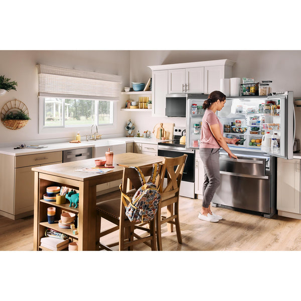 Whirlpool Standard-Depth 24.5-cu ft 4 -Door French Door Refrigerator with Ice Maker with Water and Ice Dispenser ( Stainless Steel ) ENERGY STAR Certified