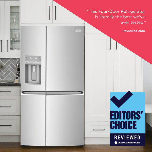 Frigidaire Gallery Counter-Depth 21.5-cu ft 4 -Door French Door Refrigerator with Ice Maker with Water and Ice Dispenser ( Fingerprint Resistant Stainless Steel ) ENERGY STAR Certified